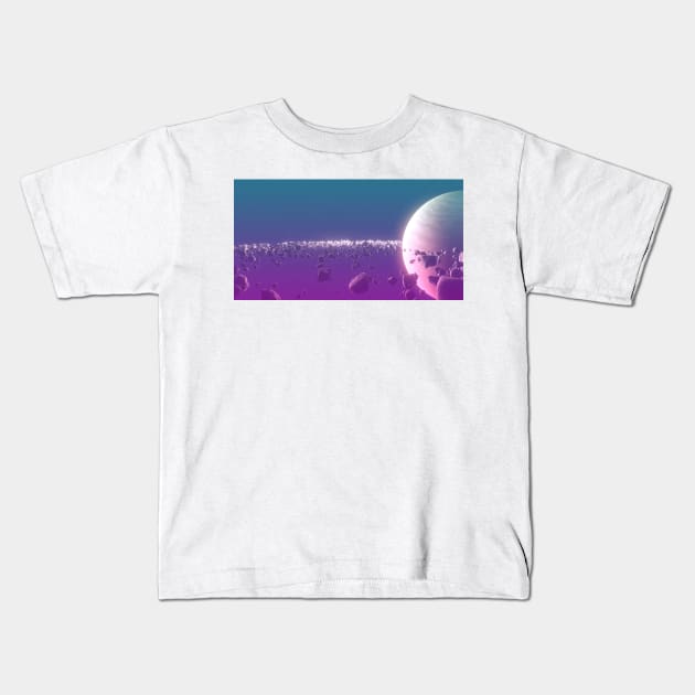 Planet Saturn Kids T-Shirt by 3DVictory